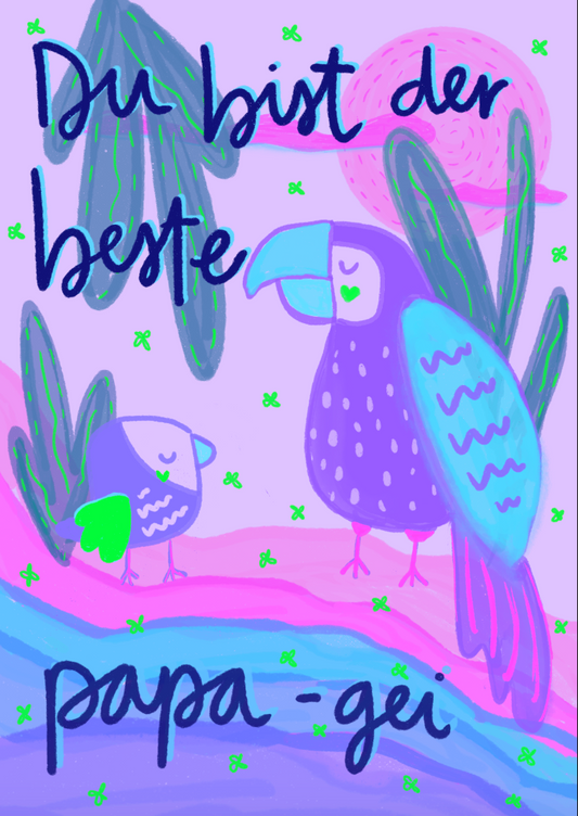 Du bist der beste Papagei Postcard