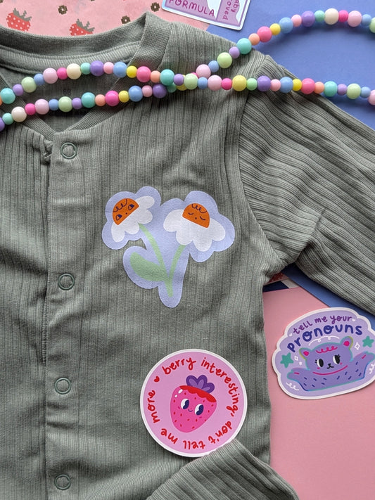 Twin Flowers Bügelbild