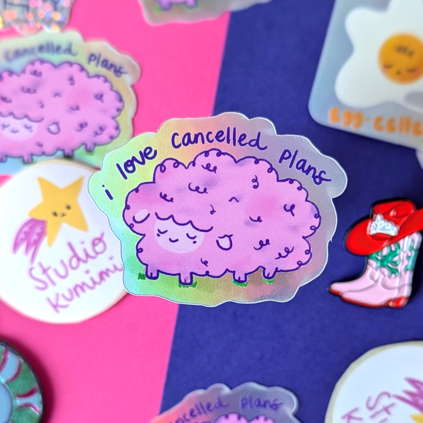 I Love Cancelled Plans Sticker