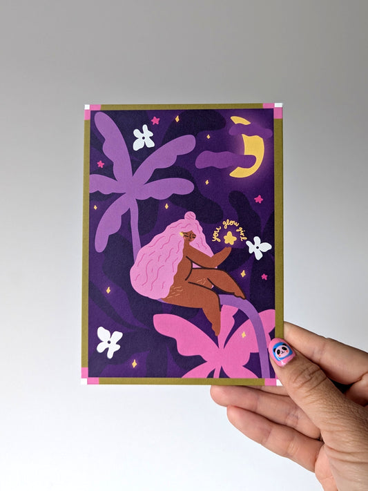 You Glow Girl Postcard