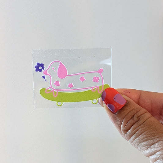 DIY Flower Dog Transfer Sticker