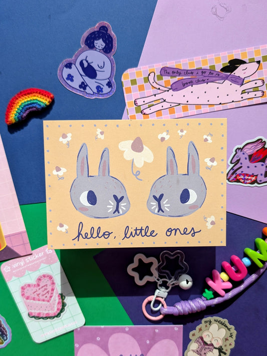 Twins Hello Little Ones Postcard