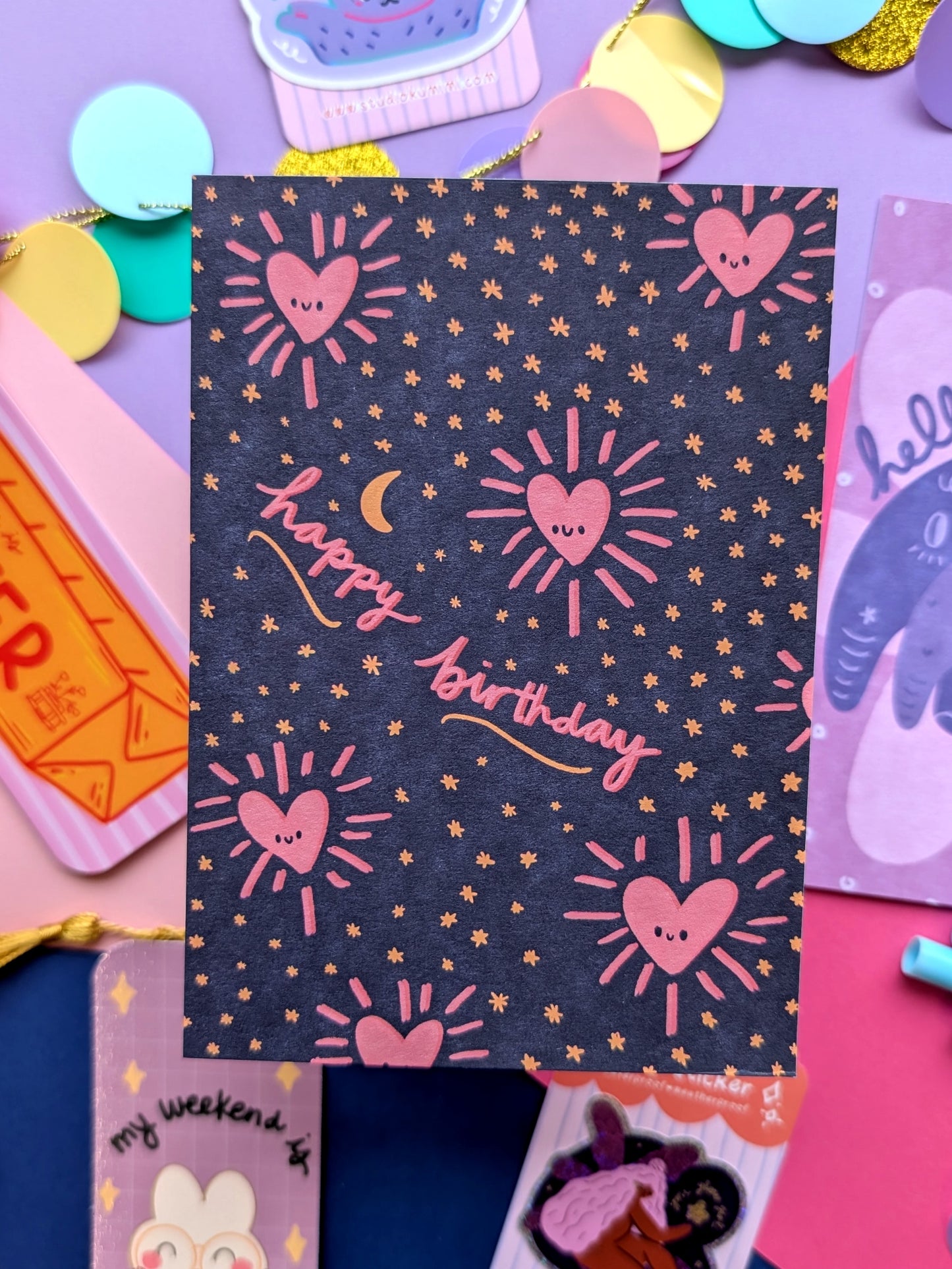 Happy Birthday Stars Postcard