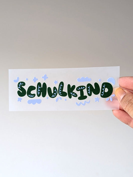 Schulkind (green) Iron-on Transfer (Bügelbild)