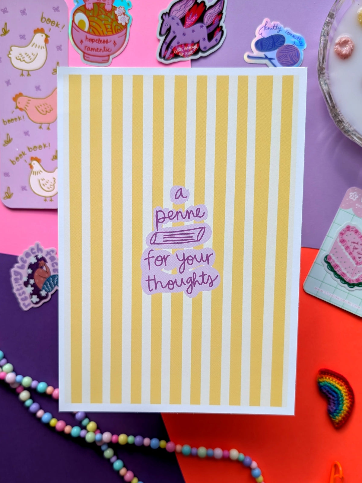 A Penne For Your Thoughts A5 Print