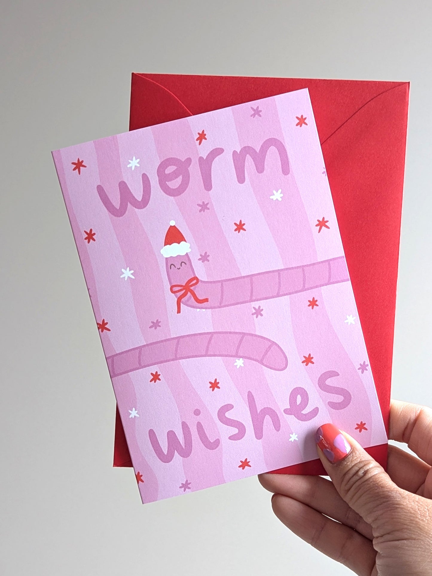 Worm Wishes A6-size Greeting Card