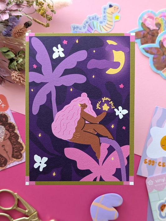 You Grow Girl Postcard