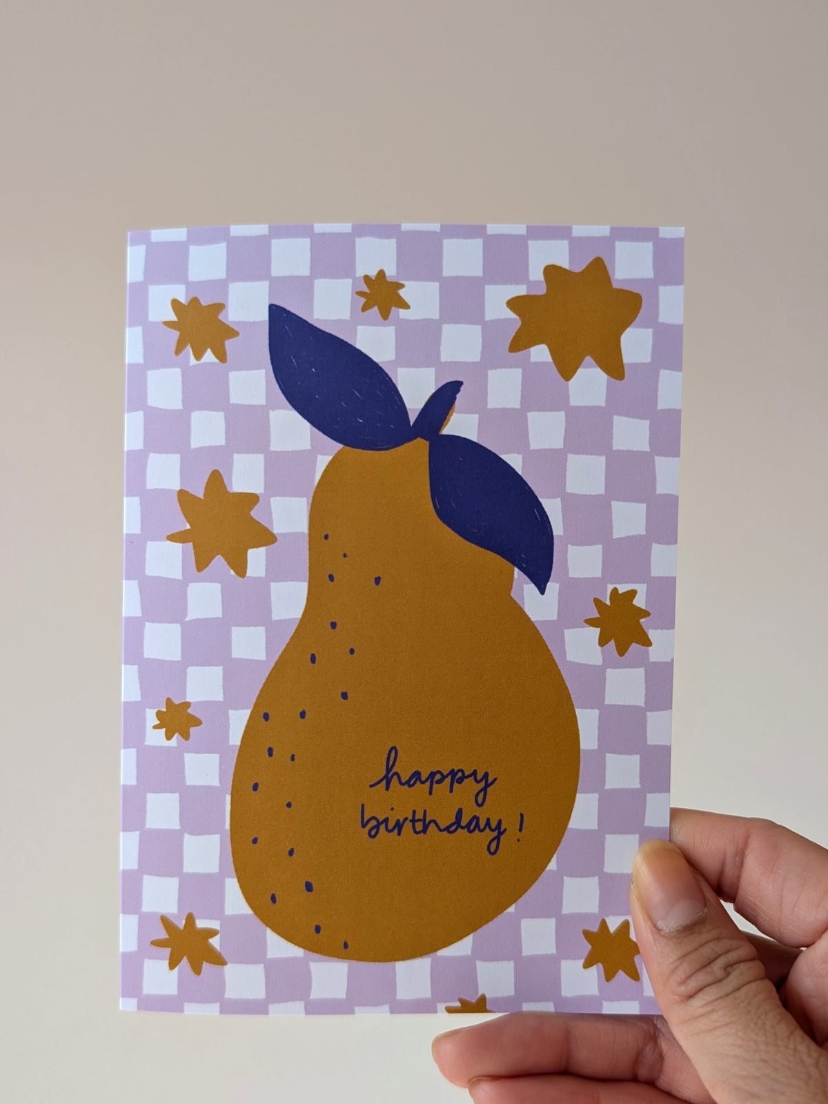 Happy Birthday Pear A6 Greeting Card