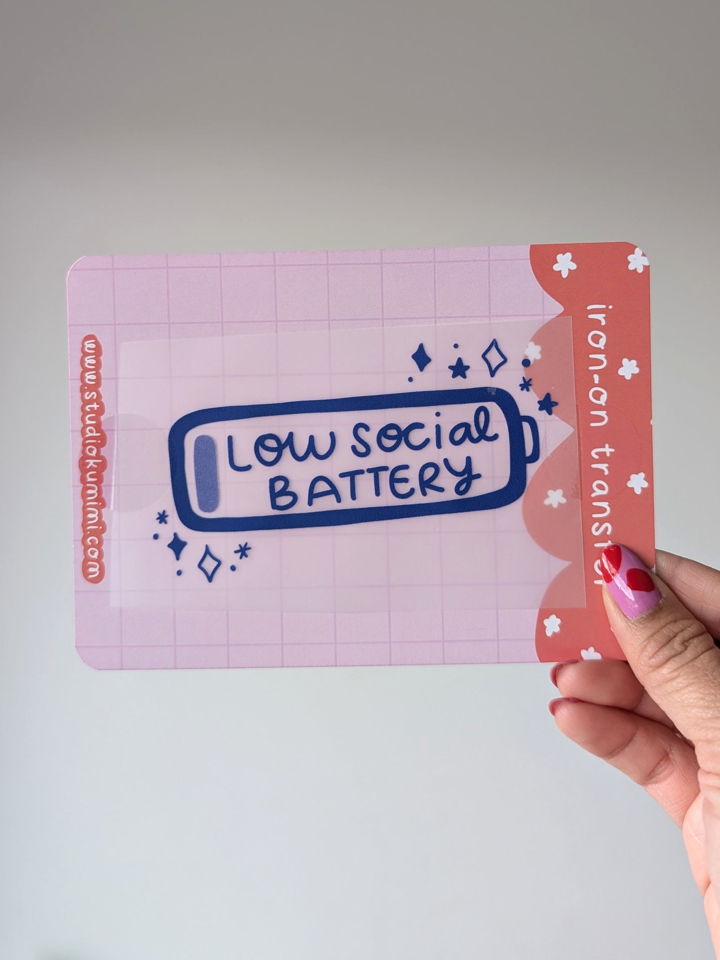 Low Social Battery Iron-on Transfer (Bügelbild)