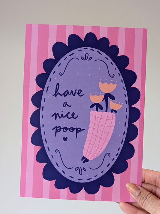 Have A Nice Poop (pink/blue) A5 Print