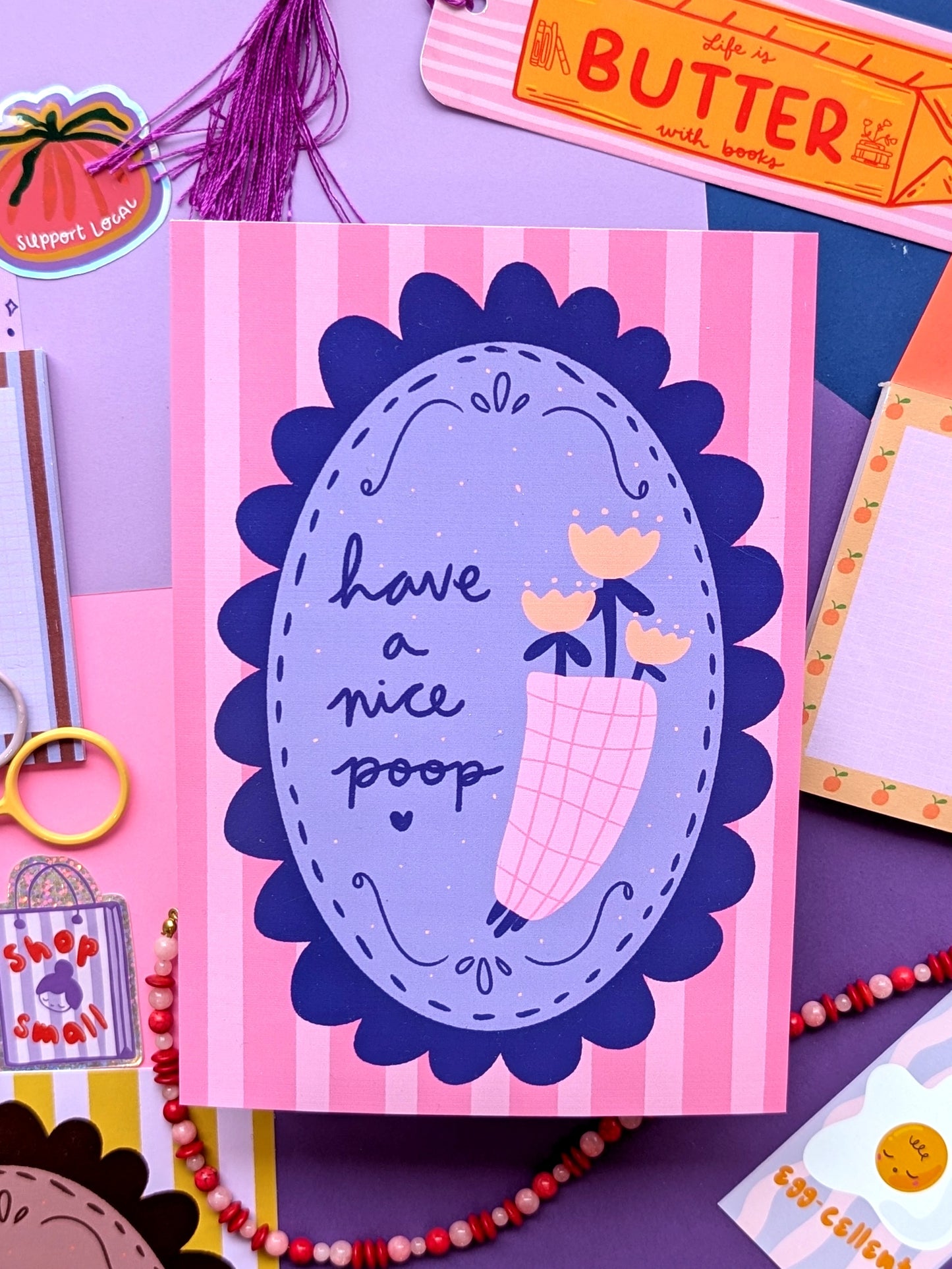 Have A Nice Poop (pink/blue) A5 Print