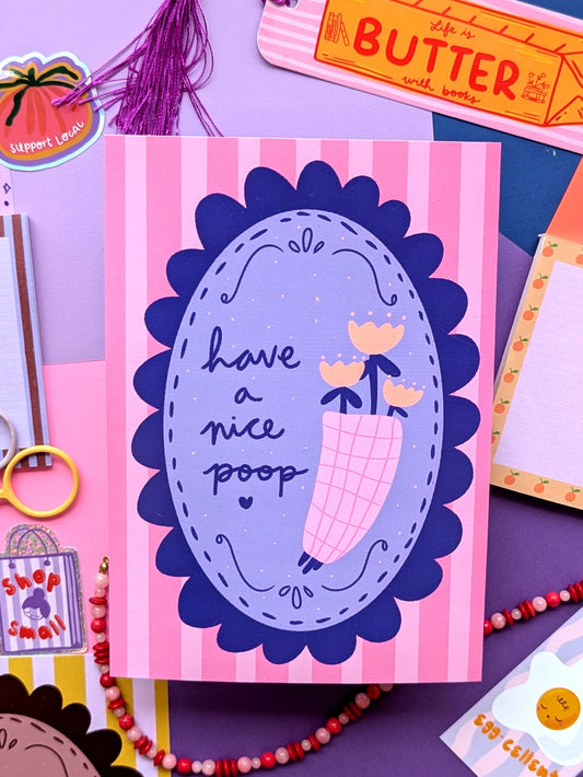 Have A Nice Poop (pink/blue) A5 Print