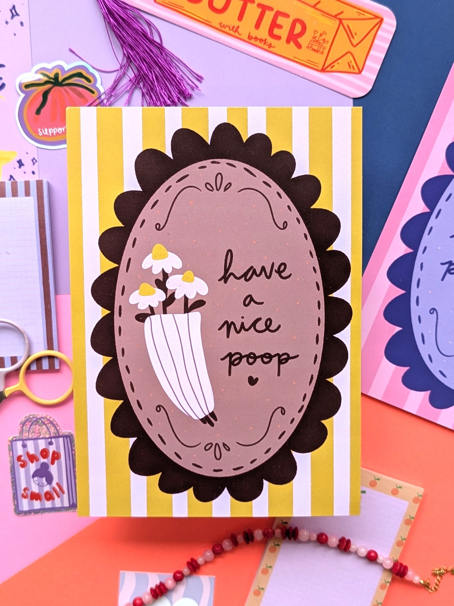 Have A Nice Poop (yellow/purple) A5 Print