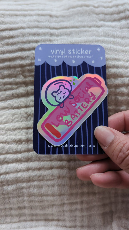 Low Social Battery Sticker