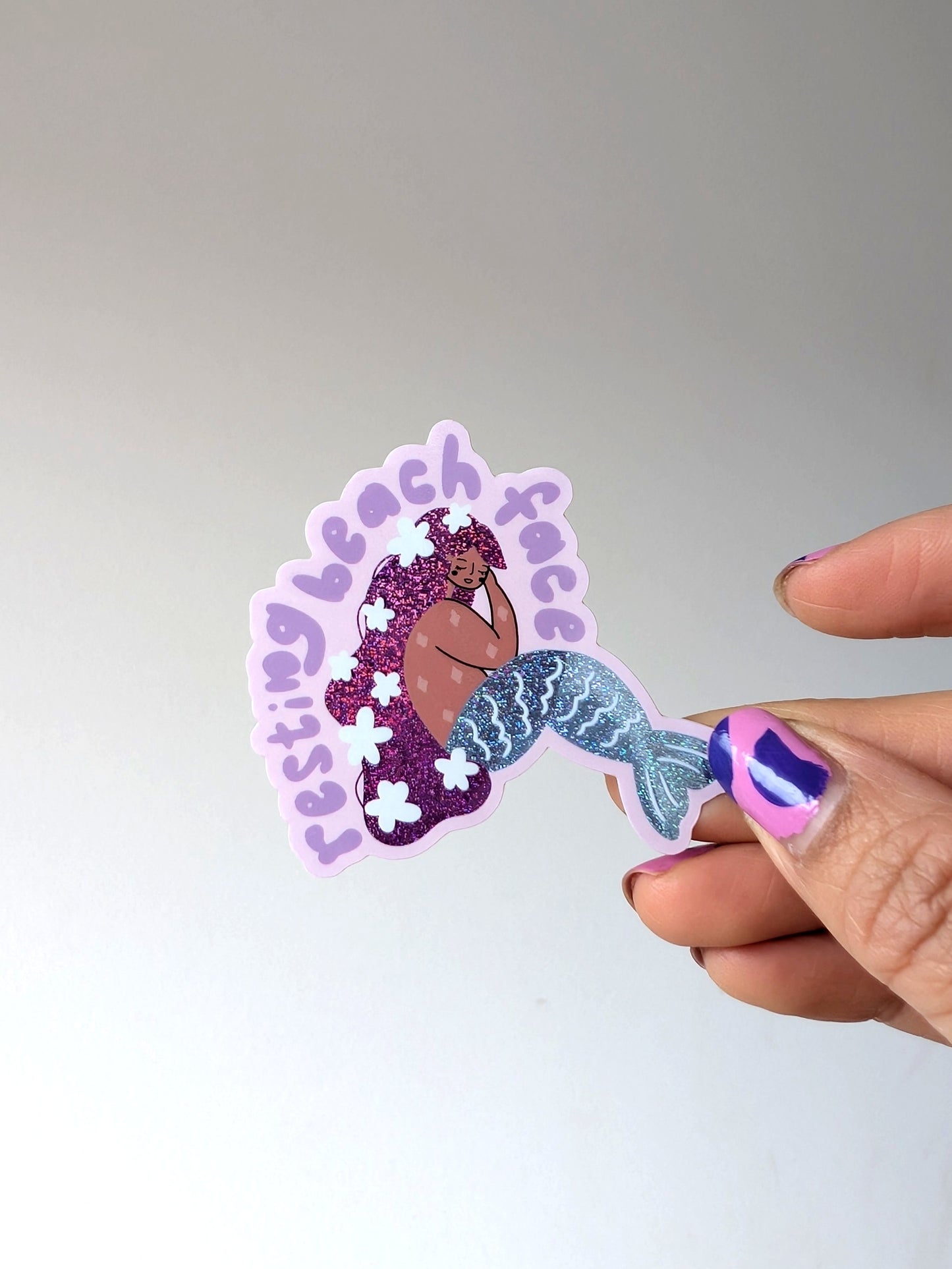 Resting Beach Face Sticker