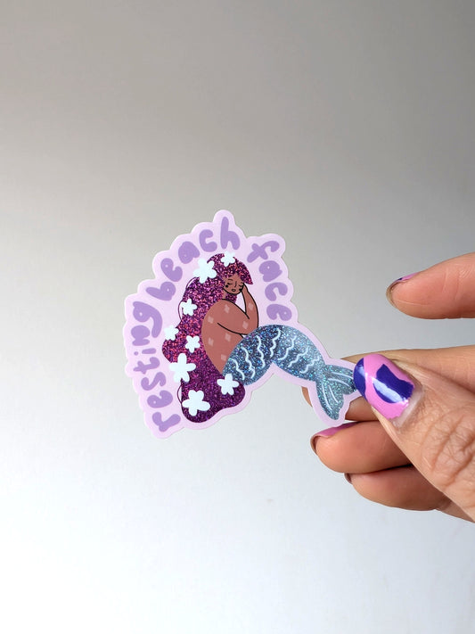 Resting Beach Face Sticker