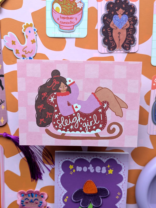 Sleigh Girl Postcard